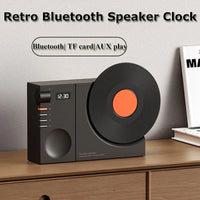 Mini Retro Bluetooth 5.3 Speaker – Wireless HiFi Music Box with AUX, TF Card, Clock Display & Retro Sound