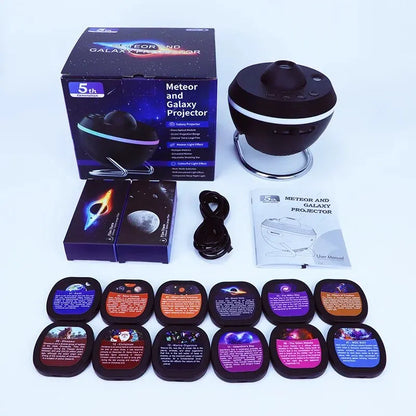 12-in-1 Galaxy Star Projector with Meteor Effect – Ultra-Clear Planetarium Night Light Lamp for Kids - SORAVA