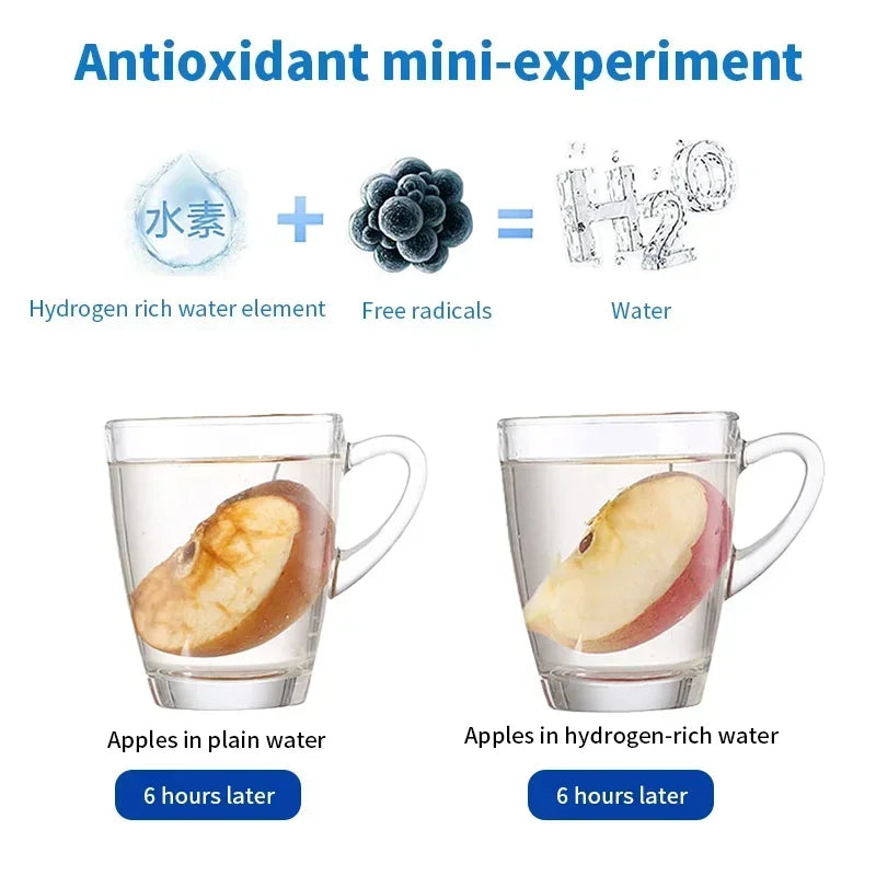 Rich Hydrogen Oxygen Water Cup – H2 Inhalation Device & Dual-Chamber PEM Ionizer Bottle for Healthy Hydration - SORAVA