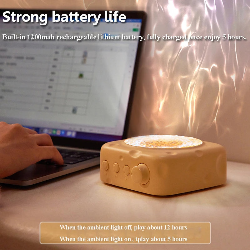 Portable Wave Projection Light & Bluetooth Speaker – RGB Atmosphere Lamp with HiFi Audio, Wireless MP3 Player, Perfect Birthday Gift - SORAVA