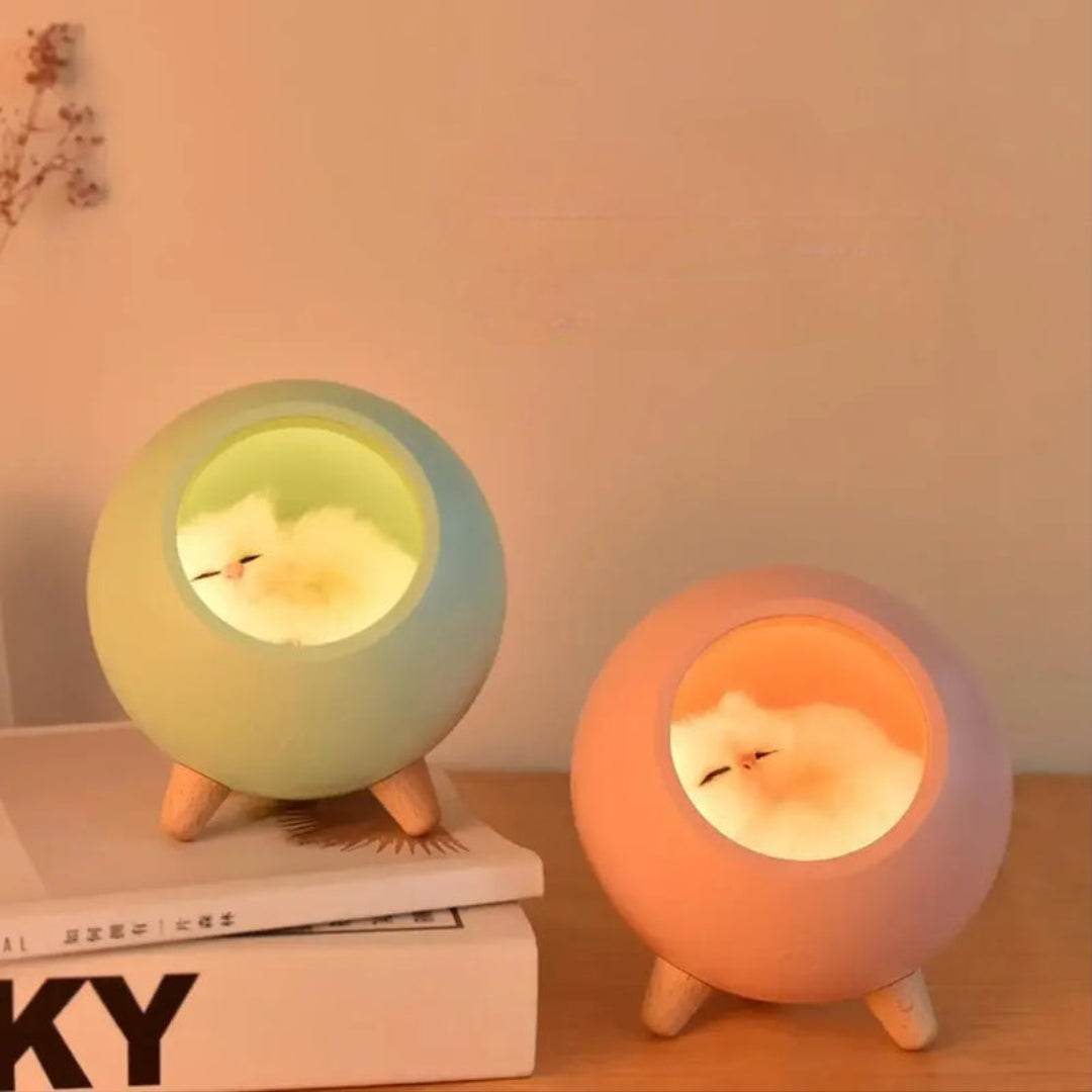 Cute Cat Night Light Bed – USB Rechargeable Kitten House with Touch Control & Cozy Atmosphere Lighting - SORAVA