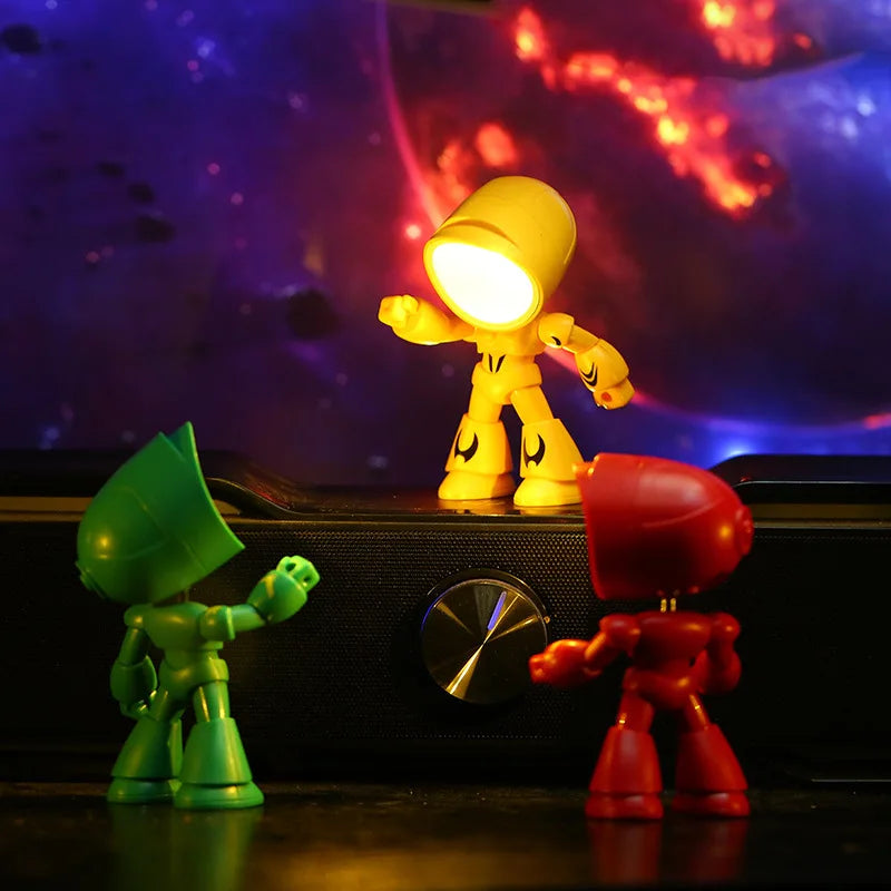 Mini Cartoon LED Table Lamp – Cute Folding Night Light with Adjustable Angle, Eye Protection, Battery Powered - SORAVA