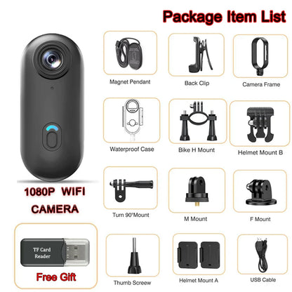 Pocket 4K Mini Camera – Magnetic Wearable Action Cam with Waterproof Case, WiFi, for Cycling, Vlogging & Home Use - SORAVA