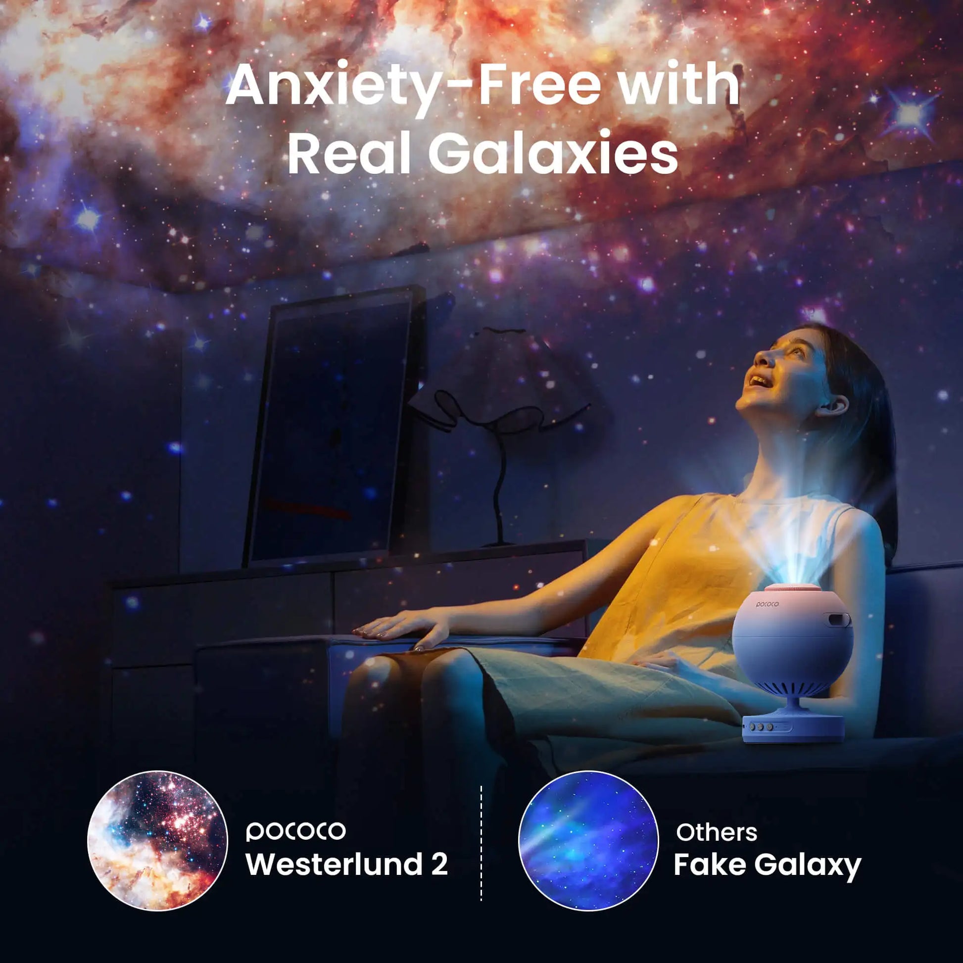 Galaxy Star Projector Night Light – High-Definition Galaxy Lamp with Soft Lighting for Kids’ Bedroom & Home Décor - SORAVA