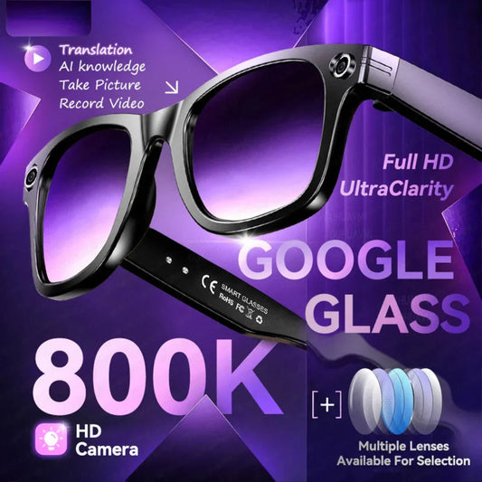 AI Smart Glasses with 8MP Camera – Video Recording, 100+ Language Translation, Bluetooth Call & Music, Sunglasses for Men & Women 2025 - SORAVA