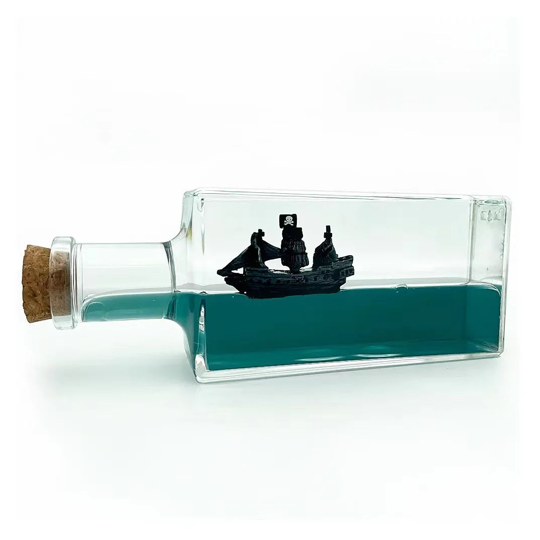 Titanic Cruise Ship Never Sinks Fluid Art Bottle – Unique Desktop Decor, Collectible for Home & Office, Creative Birthday Gift - SORAVA