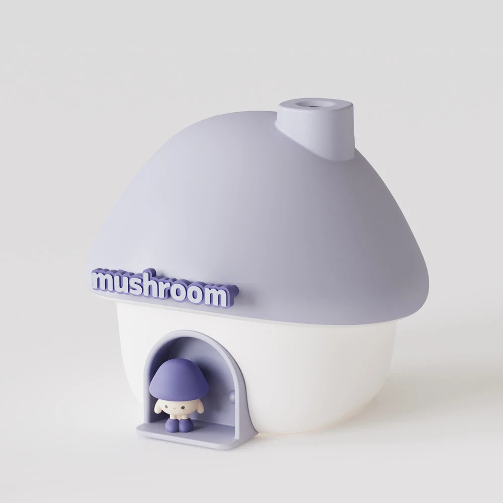 Mini Cartoon Mushroom Air Humidifier – 300ml Ultrasonic Essential Oil Diffuser with Colorful LED Lights for Home - SORAVA