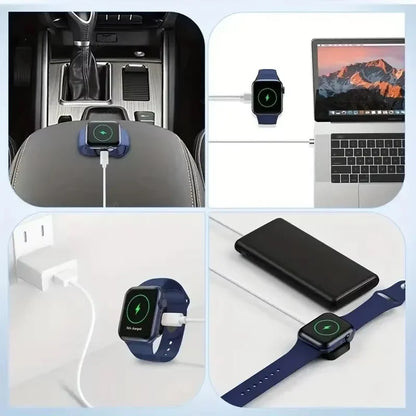 Portable Wireless Apple Watch Charger – Fast Charging Dock with Type-C & 8-Pin Dual Interfaces for Series Ultra, SE & 1–9 - SORAVA