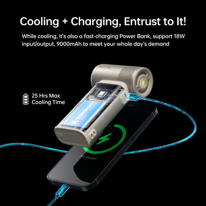 Portable Turbo Handheld Fan – Ultra 2 Power Jet, 100 Speed Settings, 9000mAh Rechargeable Battery & LED Display for Outdoor Travel & Camping - SORAVA