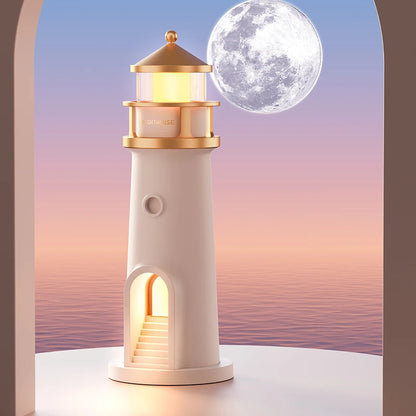 Moon Lamp Projection Night Light – Lighthouse Design with Remote, Bluetooth Music & Motion Sensor, Perfect Xmas & Birthday Gift - SORAVA
