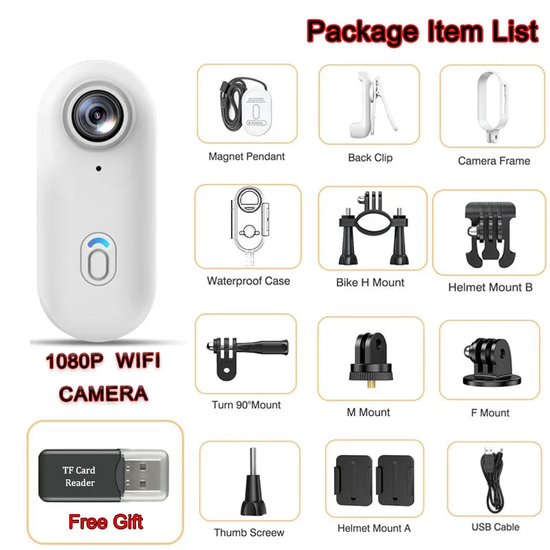 Pocket 4K Mini Camera – Magnetic Wearable Action Cam with Waterproof Case, WiFi, for Cycling, Vlogging & Home Use - SORAVA