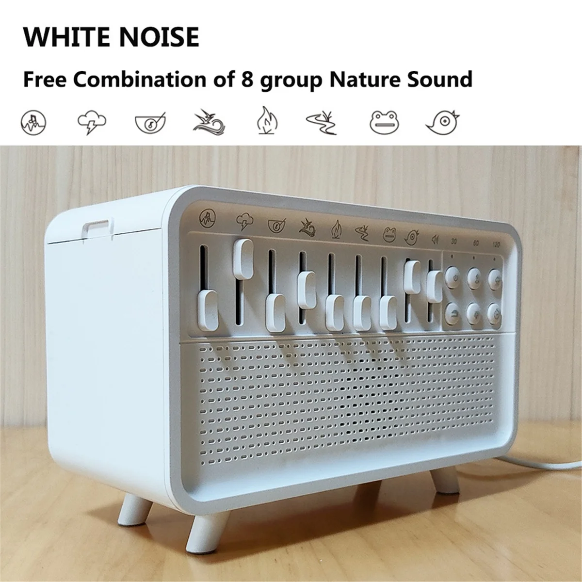 White Noise Machine & Aroma Diffuser – Humidifier with 8 Adjustable Sounds, Night Light & Bluetooth Speaker for Home Relaxation - SORAVA