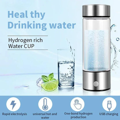 Rich Hydrogen Oxygen Water Cup – H2 Inhalation Device & Dual-Chamber PEM Ionizer Bottle for Healthy Hydration - SORAVA