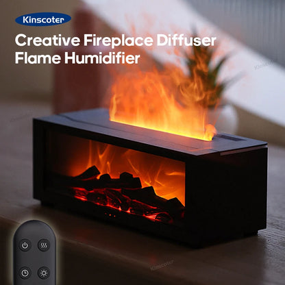 Flame Effect Aroma Diffuser – 150ml Essential Oil Humidifier with Colorful Lights, Timer & Remote Control, Auto-Off for Home & Bedroom Gift - SORAVA