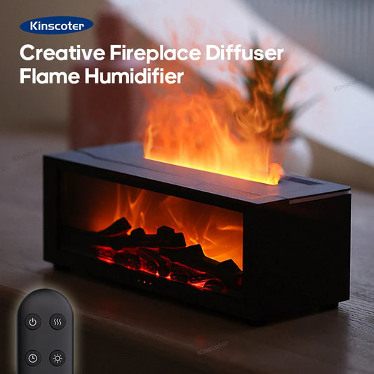 Flame Effect Aroma Diffuser – 150ml Essential Oil Humidifier with Colorful Lights, Timer & Remote Control, Auto-Off for Home & Bedroom Gift - SORAVA