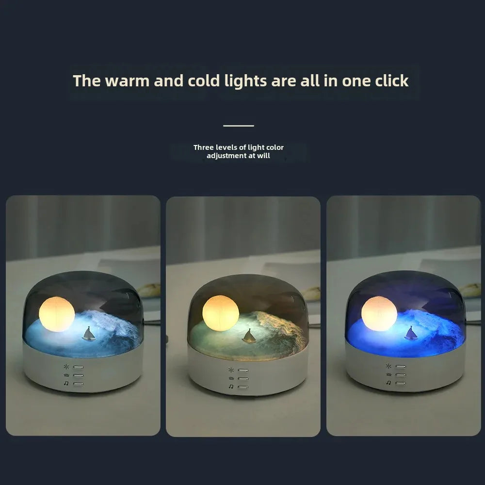 Creative Moon Night Light & Bluetooth Speaker – Eye Protection LED Atmosphere Lamp, Perfect Birthday Gift - SORAVA