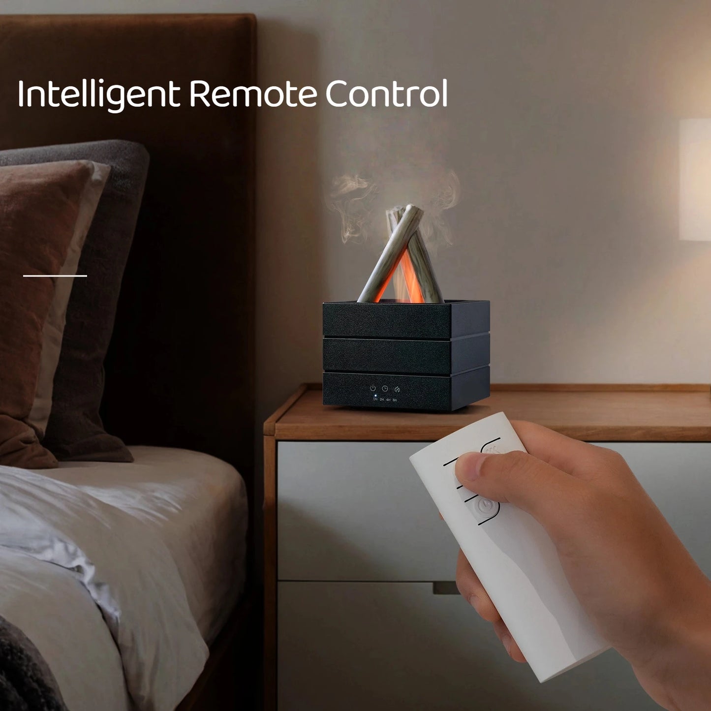 280ml Flame Aroma Diffuser – USB Air Humidifier with Remote Control, Colorful Atmosphere Light & Essential Oil Function - SORAVA