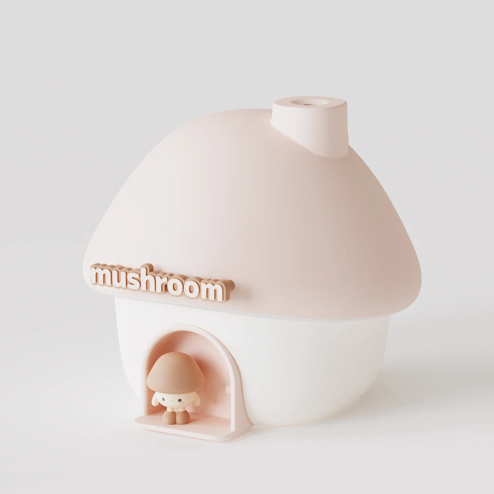 Mini Cartoon Mushroom Air Humidifier – 300ml Ultrasonic Essential Oil Diffuser with Colorful LED Lights for Home - SORAVA