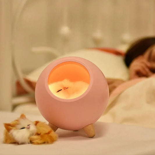 Cute Cat Night Light Bed – USB Rechargeable Kitten House with Touch Control & Cozy Atmosphere Lighting - SORAVA