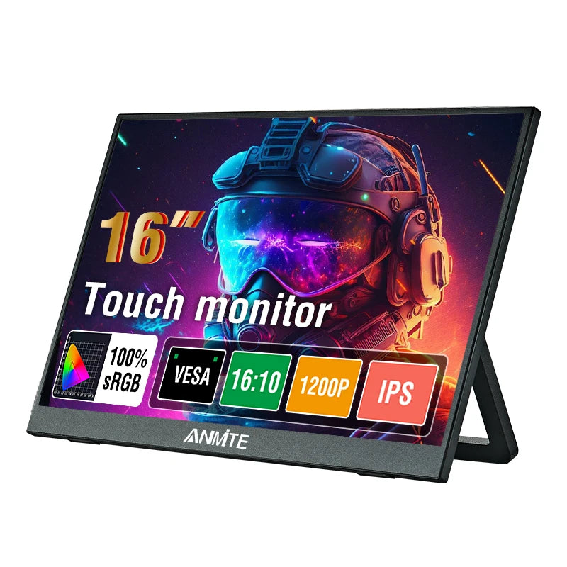 16” Portable Monitor – Touch & Non-Touch Options, 1200P HDR 16:10 Display for Laptop, PC, Xbox, PS5 & Switch