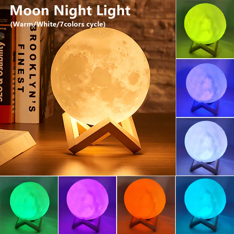 LED Moon Book Light – Galaxy Night Lamp for Kids & Adults, Bedroom Decor & Birthday Gift - SORAVA