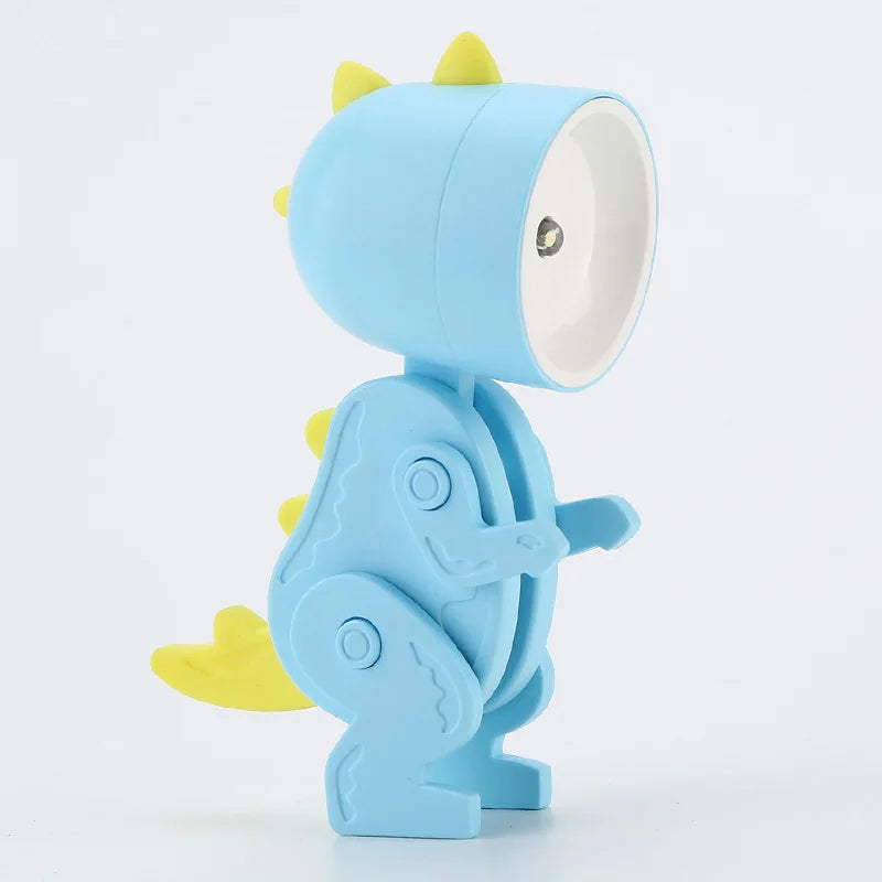 Mini Cartoon LED Table Lamp – Cute Folding Night Light with Adjustable Angle, Eye Protection, Battery Powered - SORAVA