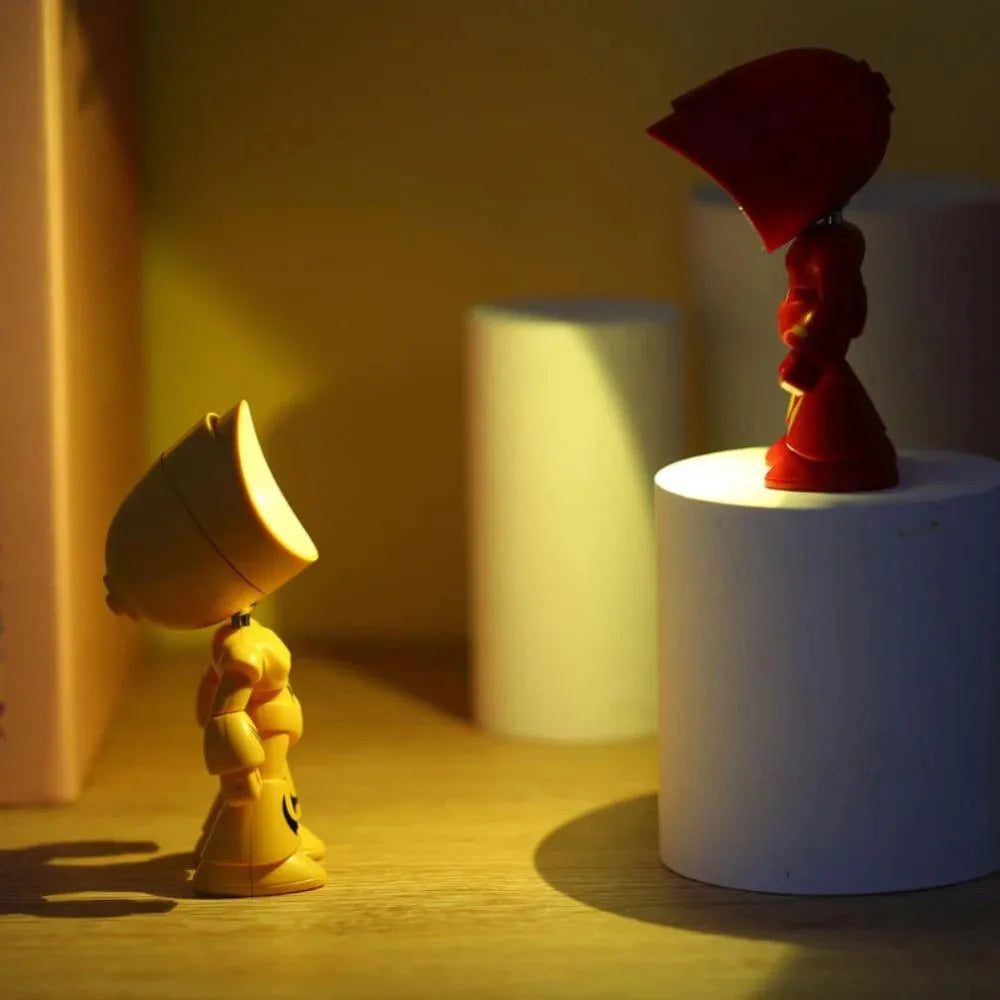 Mini Cartoon LED Table Lamp – Cute Folding Night Light with Adjustable Angle, Eye Protection, Battery Powered - SORAVA