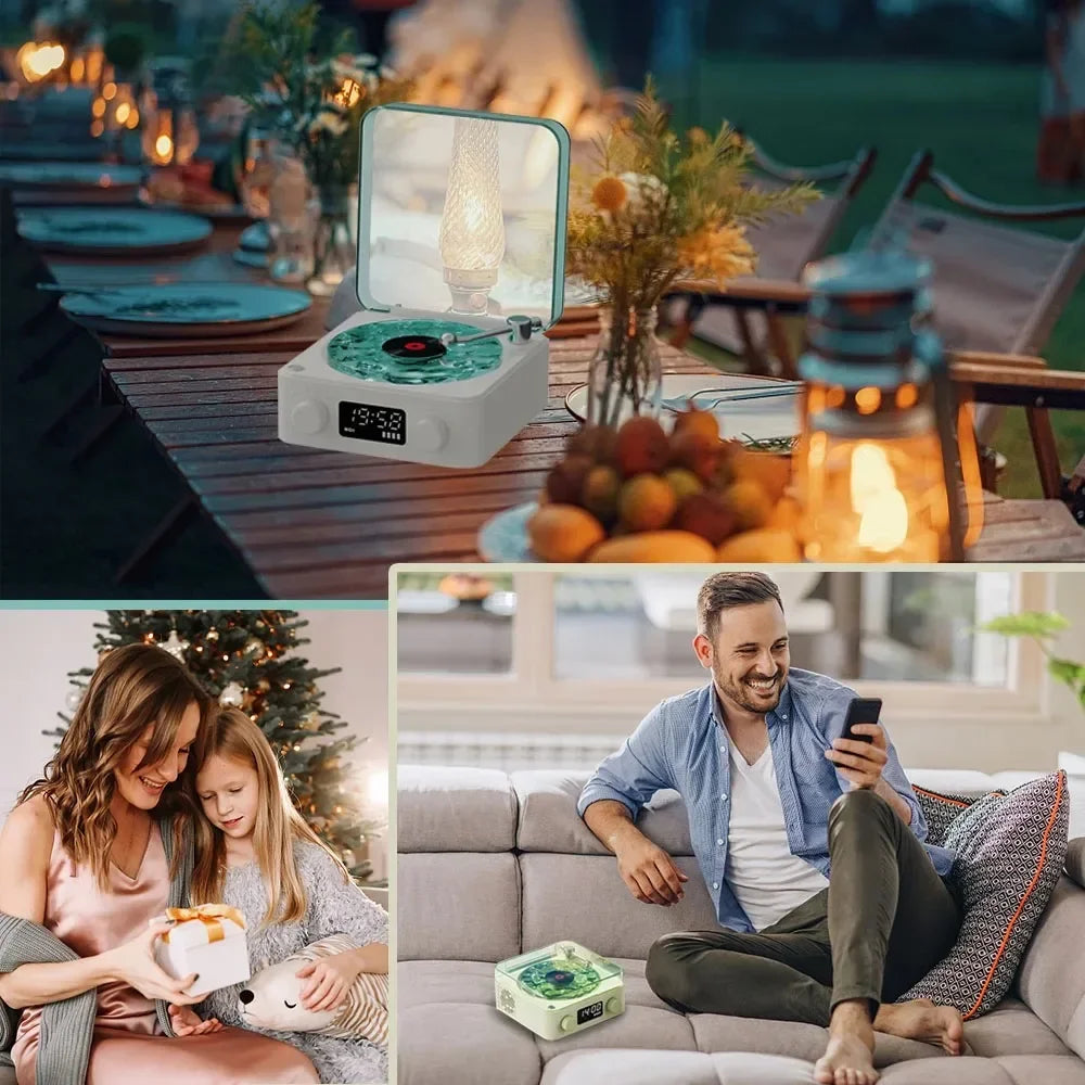 Mini Retro Bluetooth Speaker – Portable Sleep Aid with RGB Lights, TF Card Support & Subwoofer, Perfect Gift - SORAVA